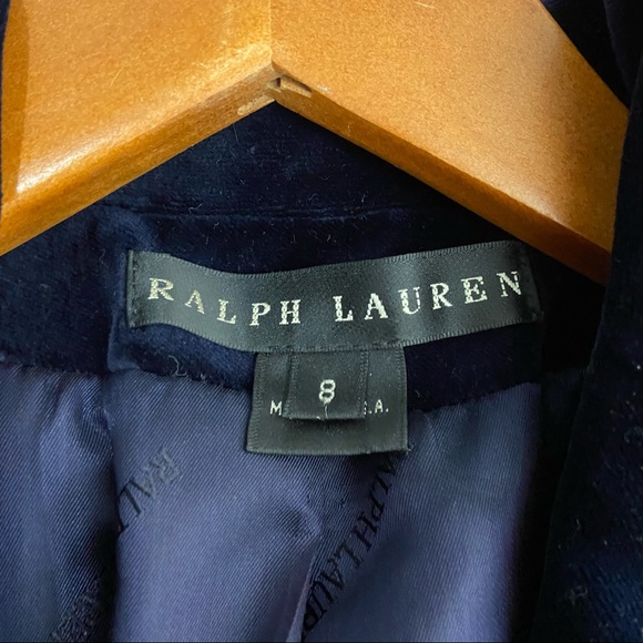 Ralph Lauren Black Label Vintage Navy Blue Velvet Jacket Gold Embroidered C1 - Picture 8 of 12